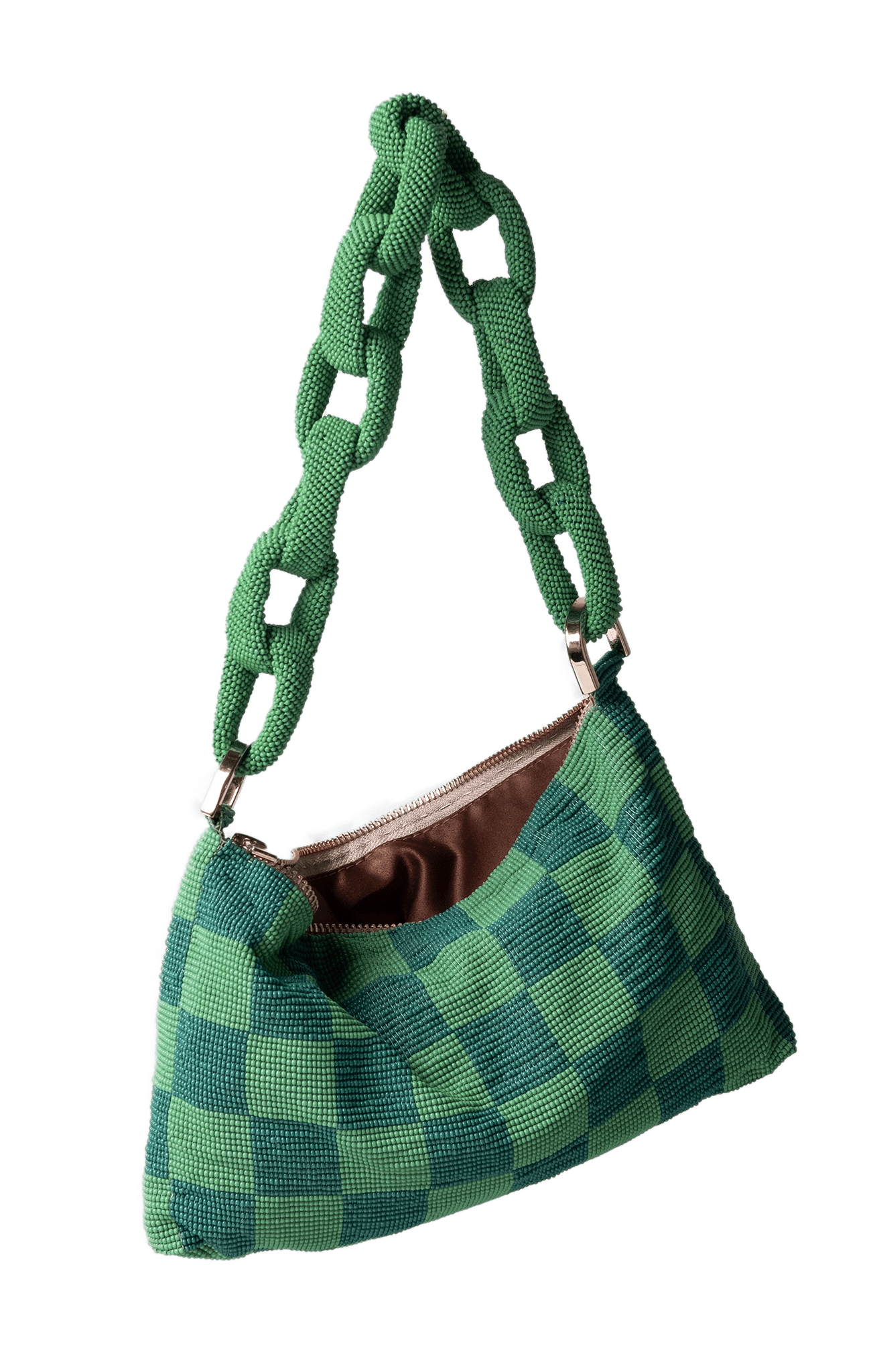 Chaquira Chain Baguette -  Checkered Green