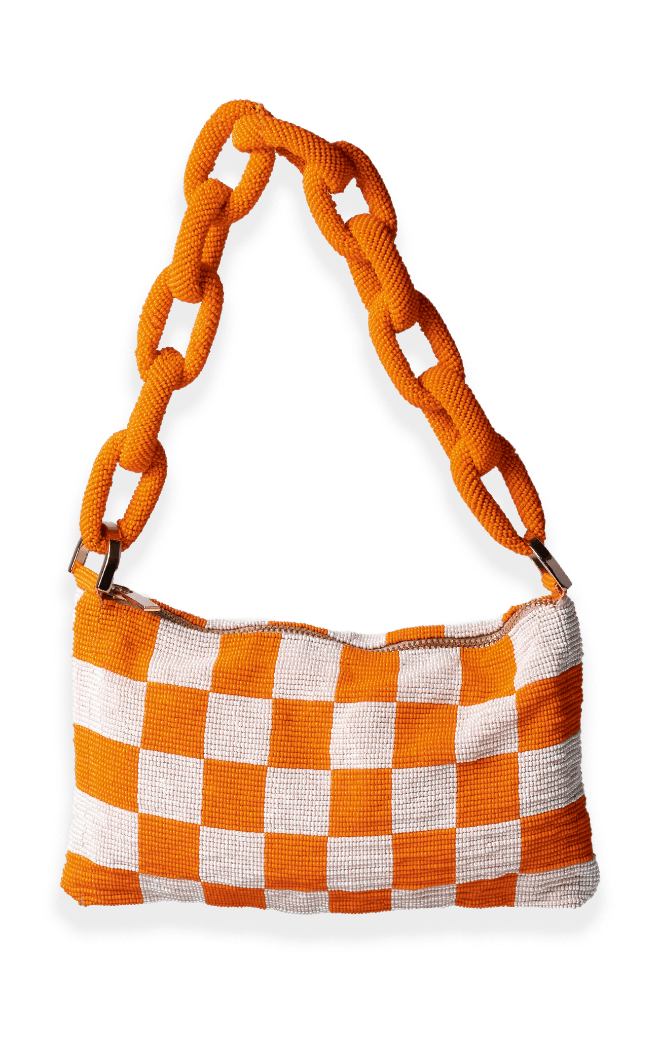 Chaquira Chain Baguette - Checkered Orange Orange