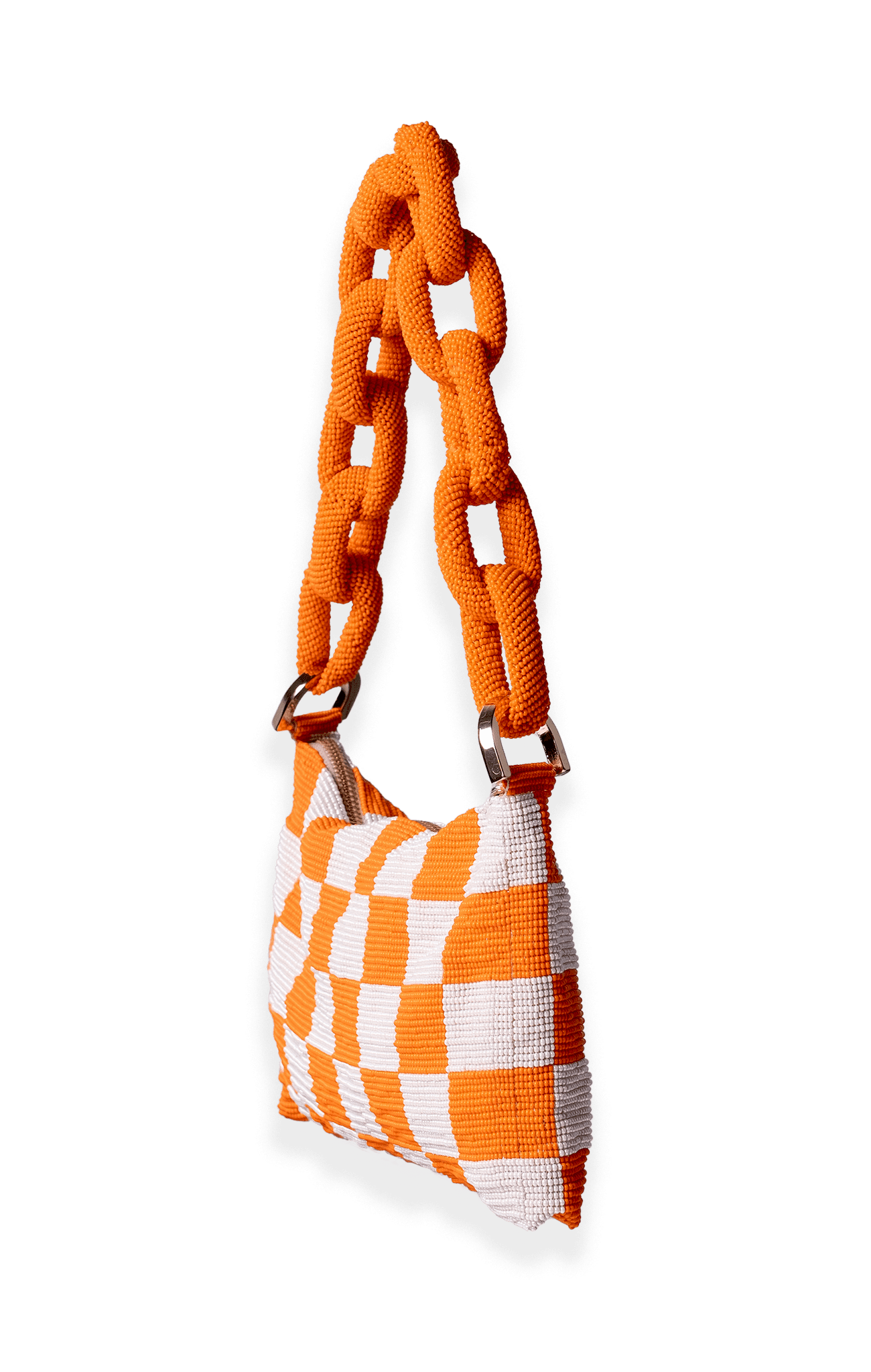 Chaquira Chain Baguette - Checkered Orange Orange