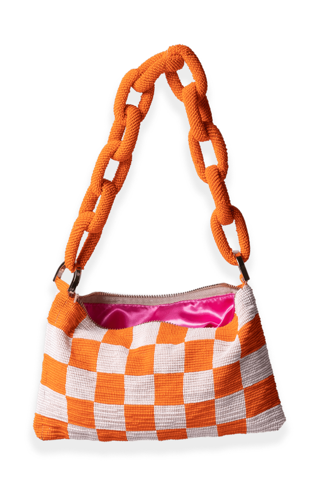 Chaquira Chain Baguette - Checkered Orange Orange