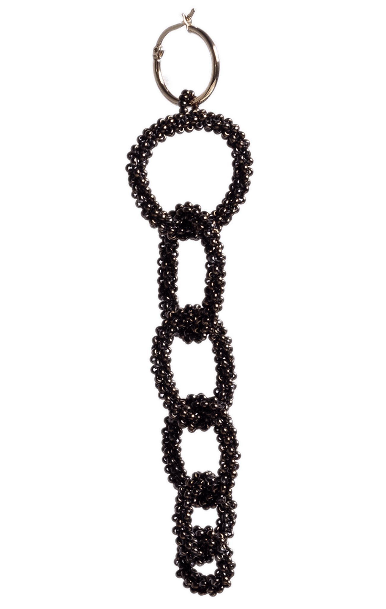 Chaquira Beaded Chain Earring - Bronze