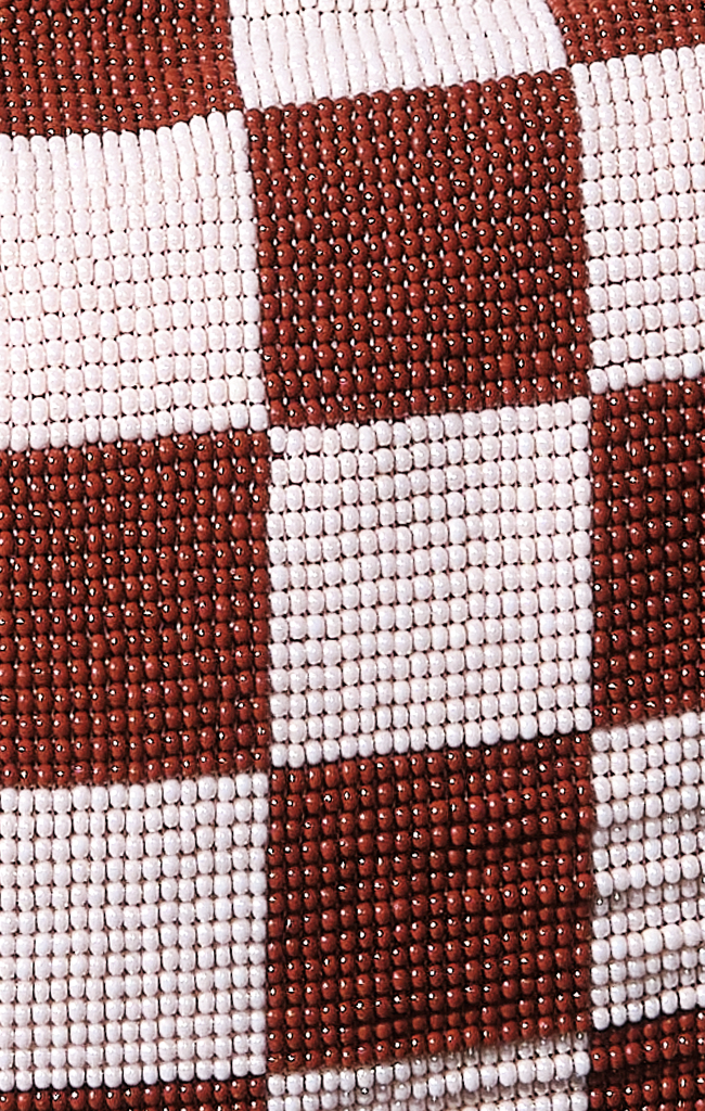 Chaquira Chain Baguette - Checkered Brown Cream