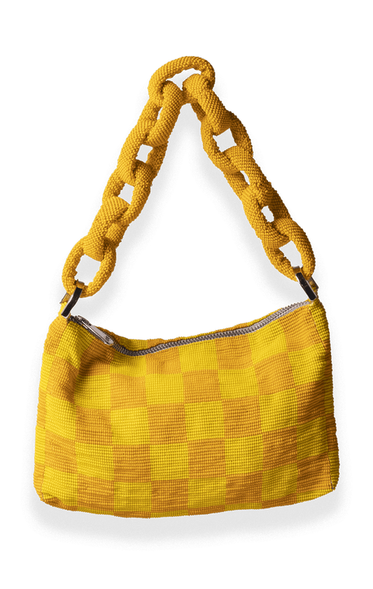 Chaquira Chain Baguette - Checkered Yellow