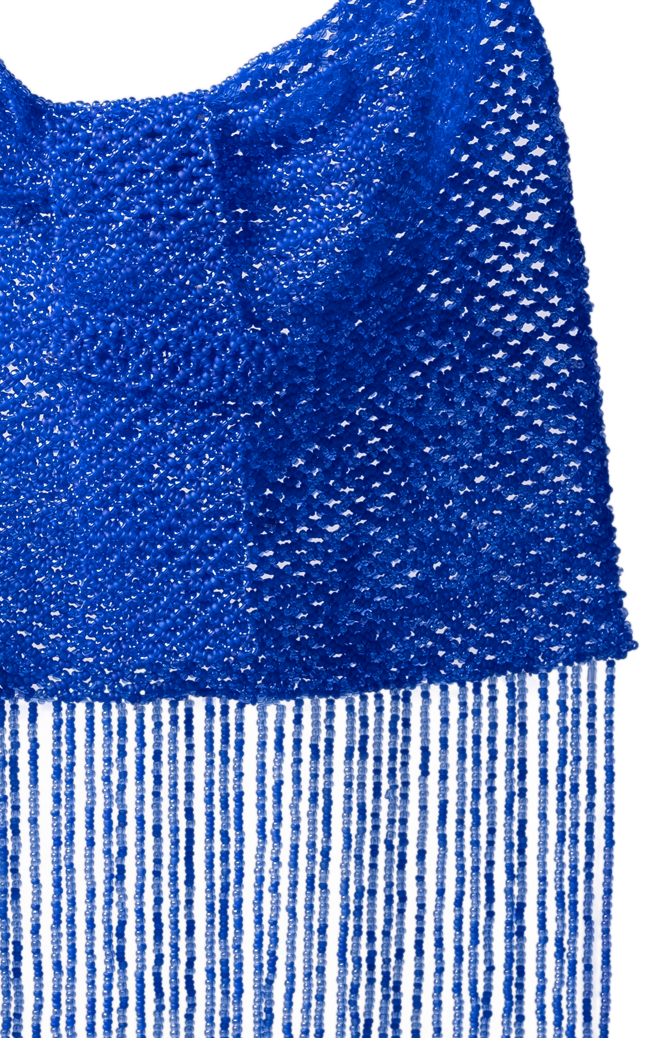 Folded Fringe Shoulder Bag - Electric Blue