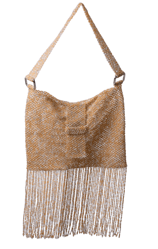 Folded Fringe Shoulder Bag - Honey Mint