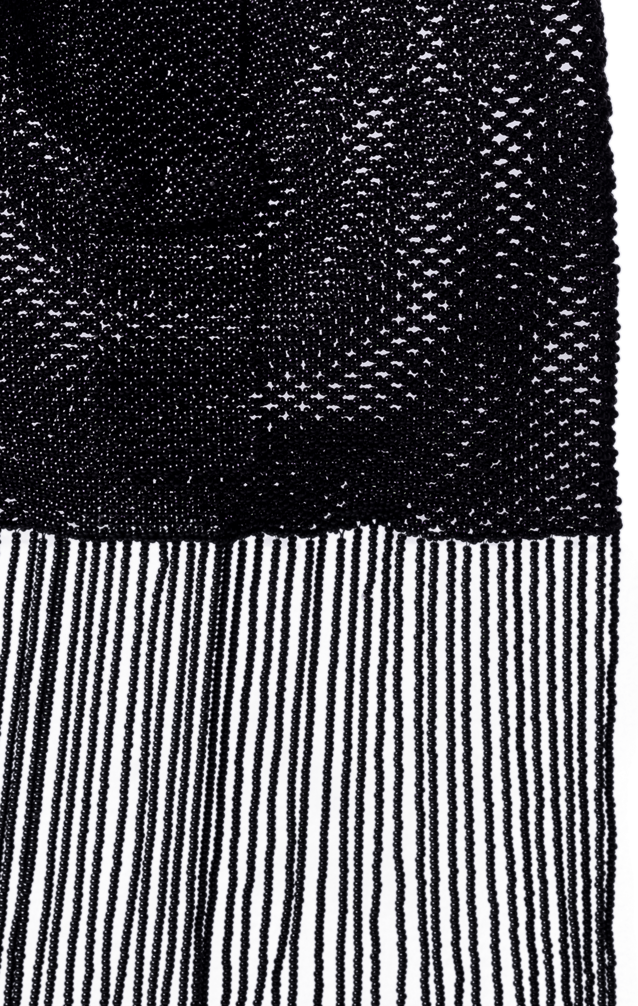 Folded Fringe Shoulder Bag - Pure Black