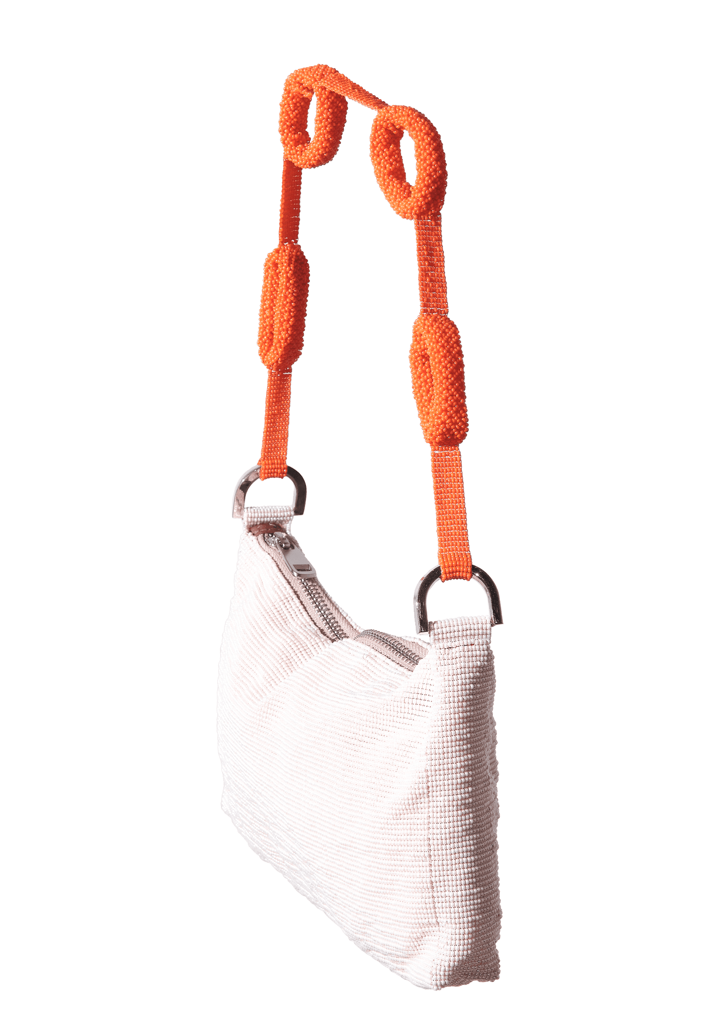 Beaded Loop Link Baguette - Cream Orange