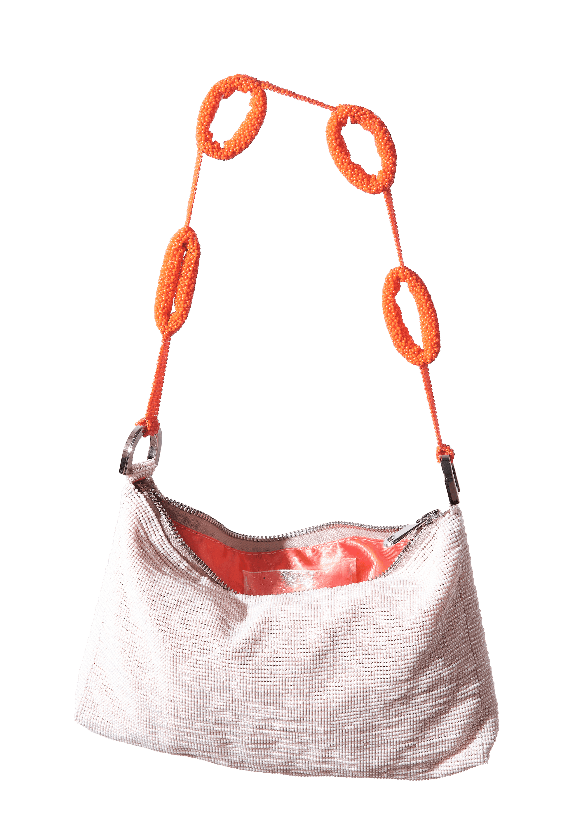 Beaded Loop Link Baguette - Cream Orange
