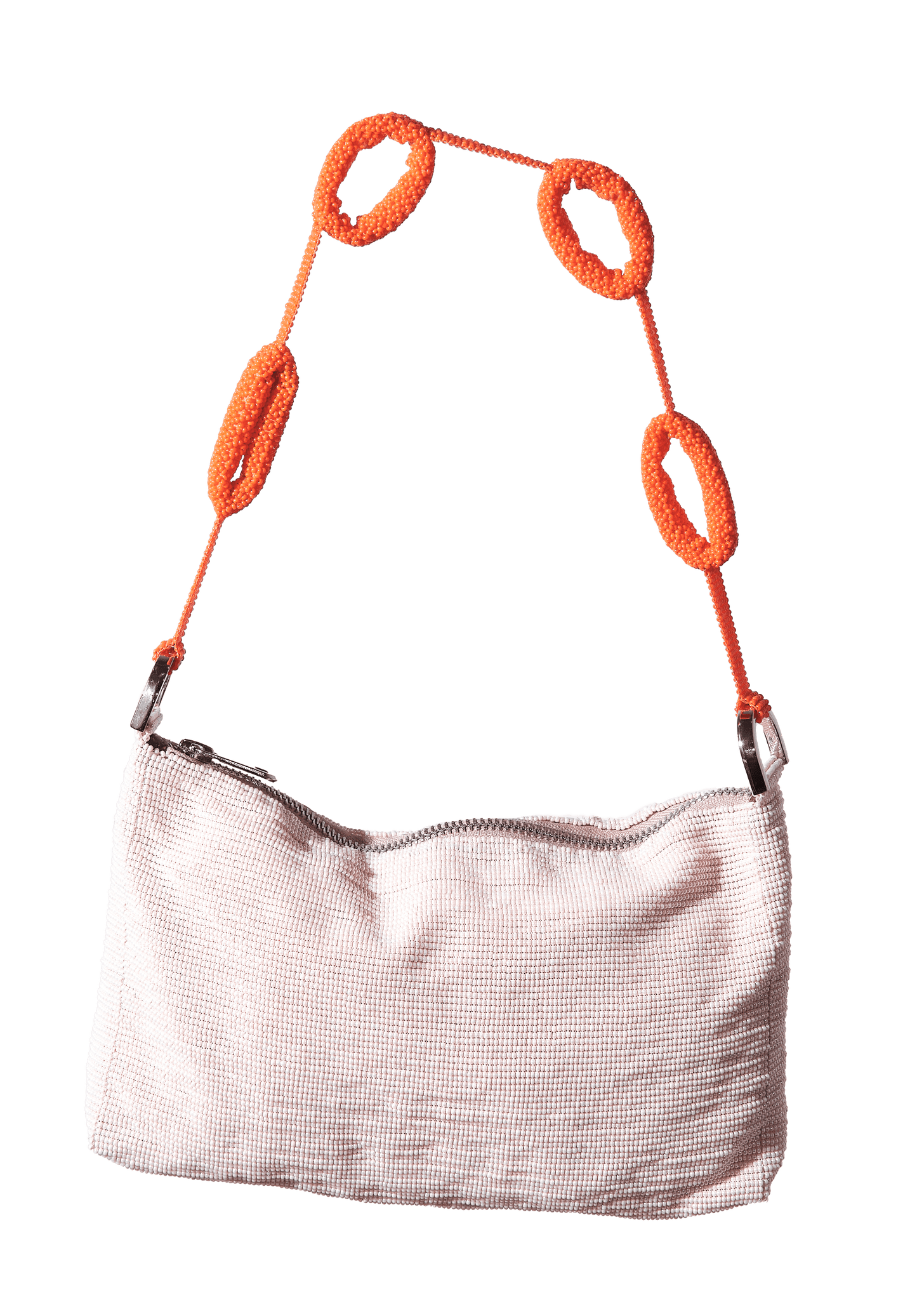 Beaded Loop Link Baguette - Cream Orange