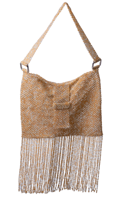 Flap Fringe handbag Sand
