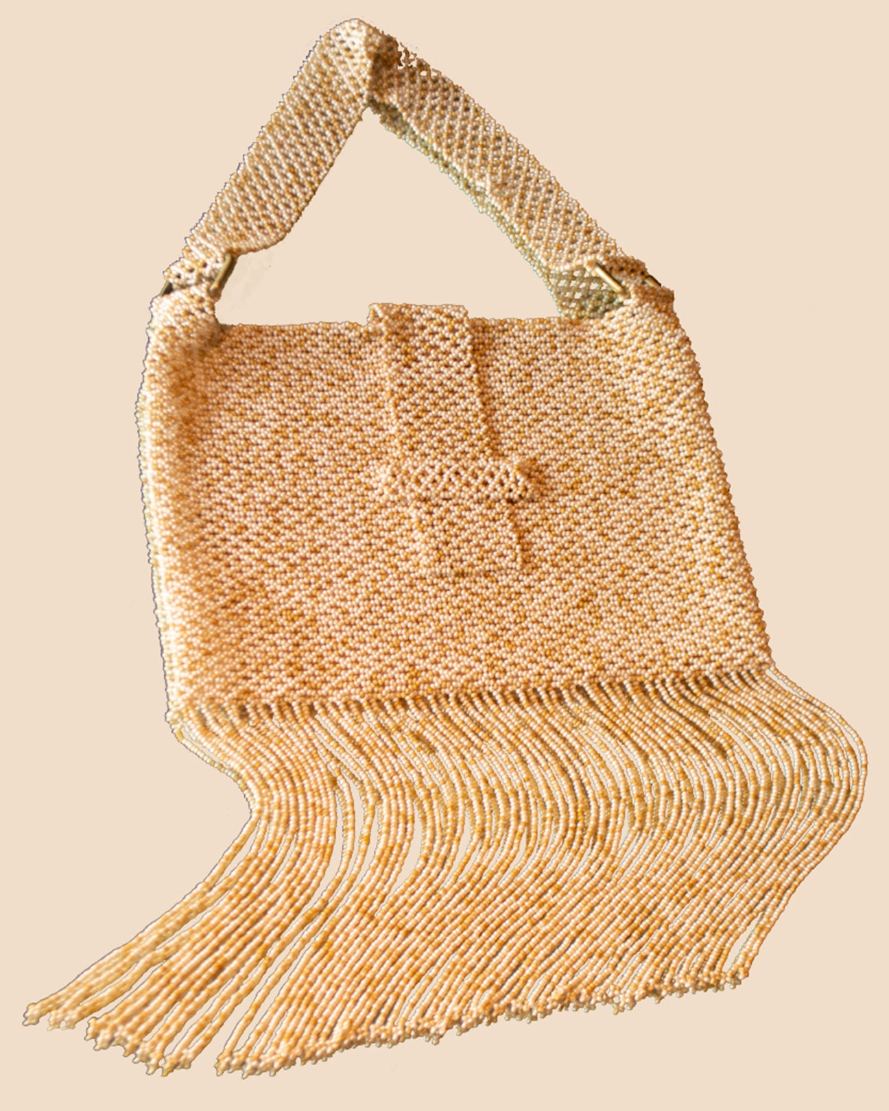 Flap Fringe handbag Sand