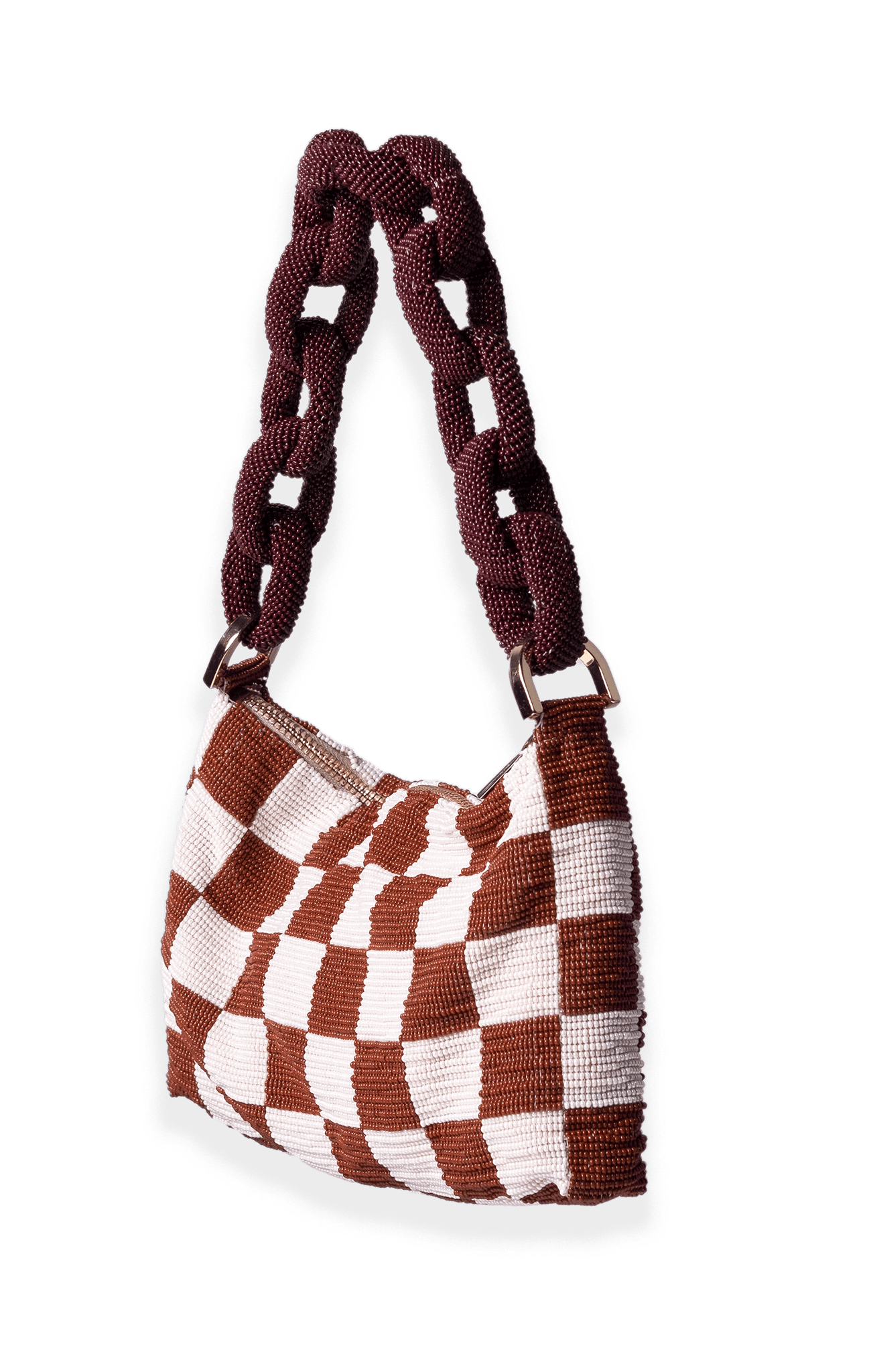 Chaquira Chain Baguette - Checkered Brown Brown