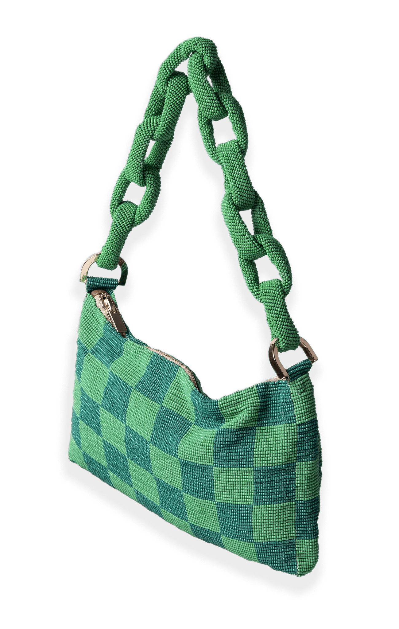 Chaquira Chain Baguette -  Checkered Green