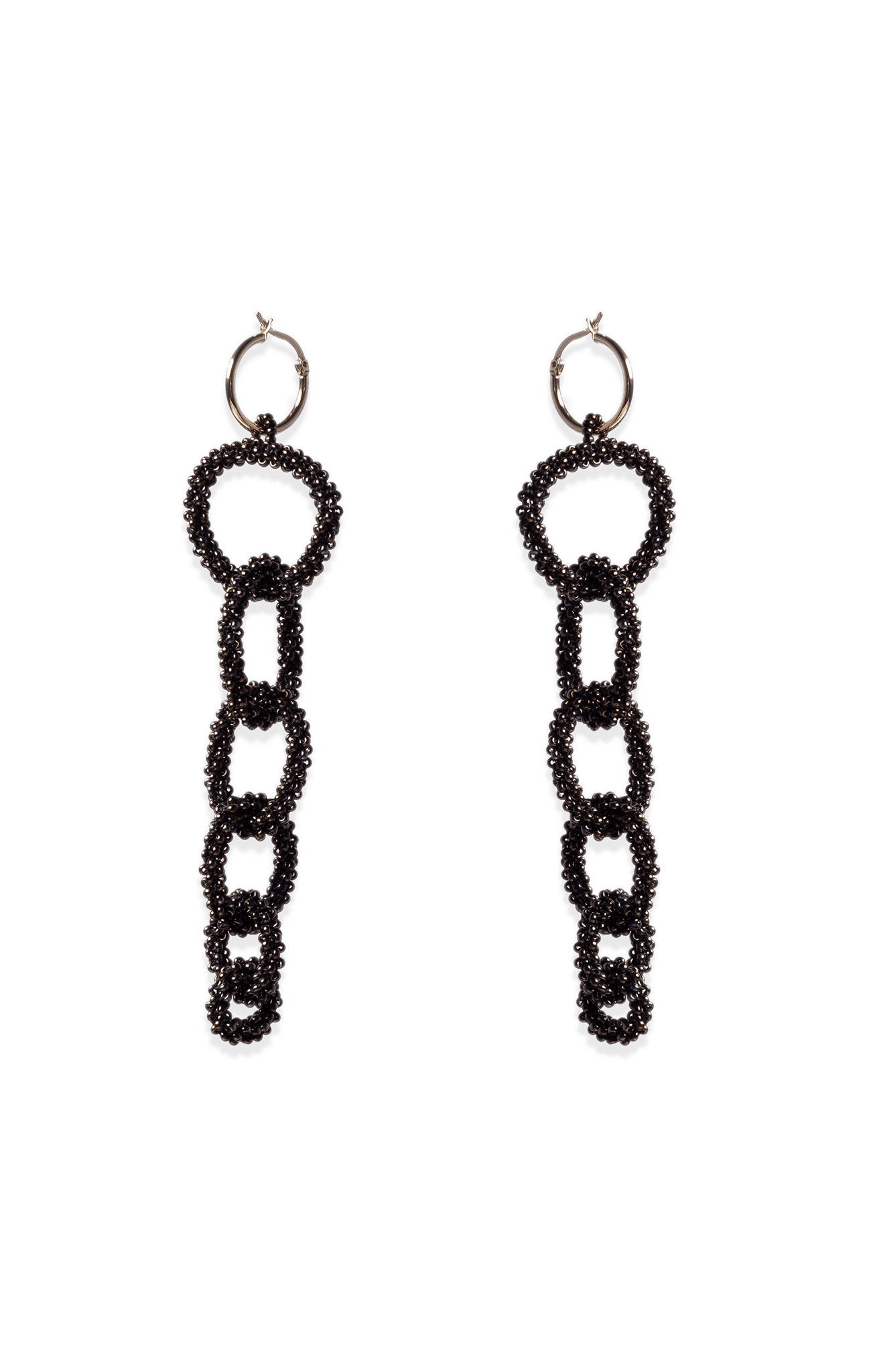Chaquira Beaded Chain Earring - Bronze