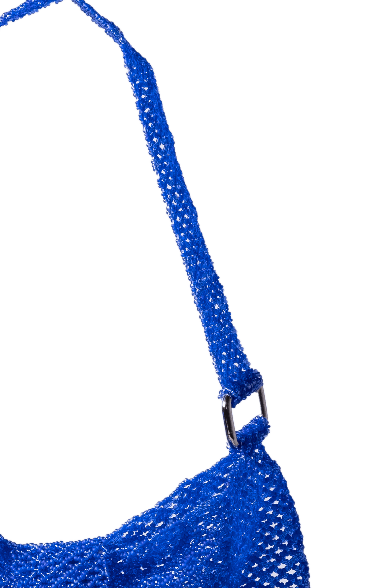 Folded Fringe Shoulder Bag - Electric Blue